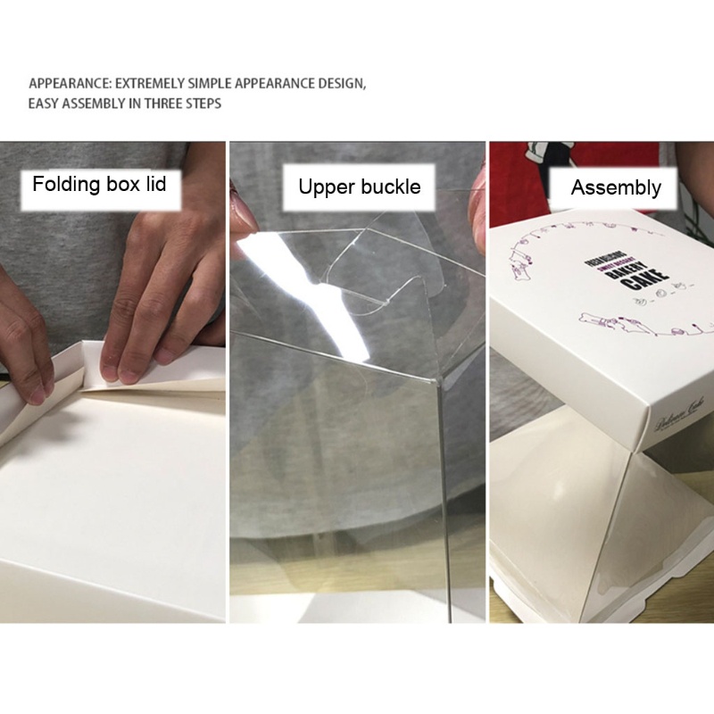 Hộp Nhựa PET Trong Suốt Đựng Bánh Kem Có Nắp Đậy Tiện Dụng