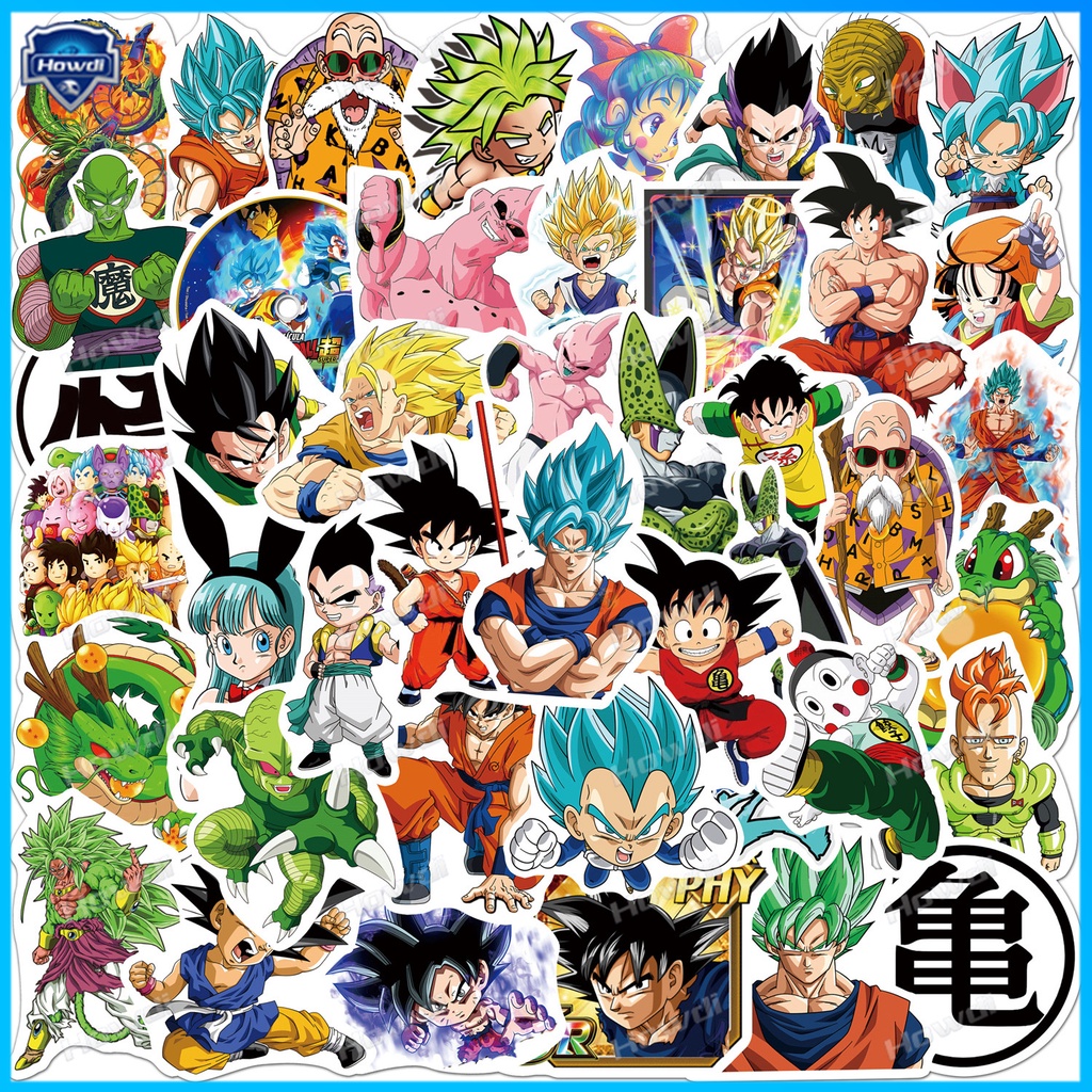 Bộ 50 Miếng Dán Chống Thấm Nước Hình Anime Demon Slayer / Naruto / JOJO Trang Trí Mũ Bảo Hiểm / Xe Hơi / Xe Máy