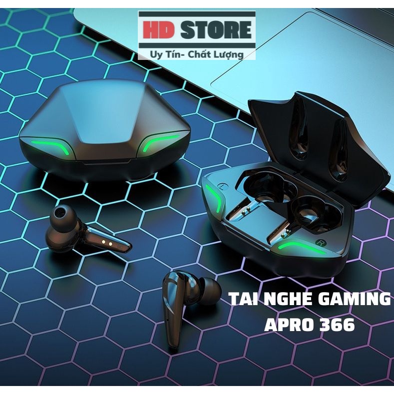 Tai nghe gaming bluetooth Apro366 5.0 TWS độ trễ cực thấp khi chơi game