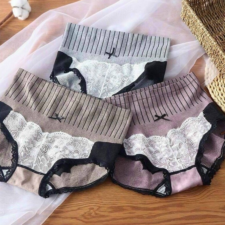 Quần Lót Nữ Cạp Cao Nâng Mông Gen Bụng Phối Viền Ren