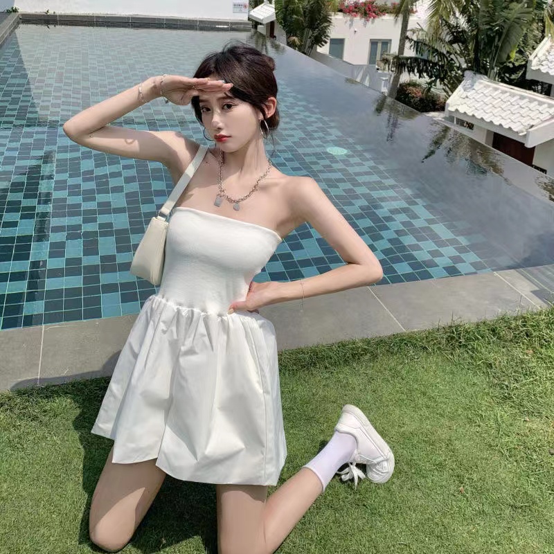 Top Vest quần short cạp cao Jumpsuit gợi cảm cho nữ thời trang