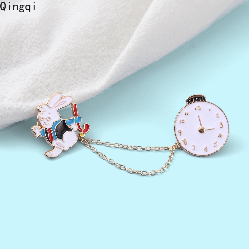 Ghim cài Miss Zoe trang trí thiết kế mặt đồng hồ và thỏ xinh xắn