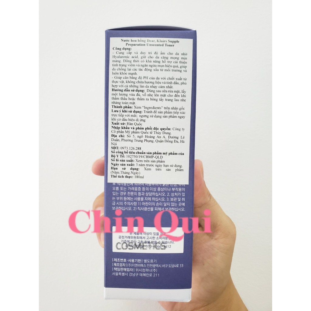 Nước Hoa Hồng Có Mùi Dear Klairs Supple Preparation Facial 180ml