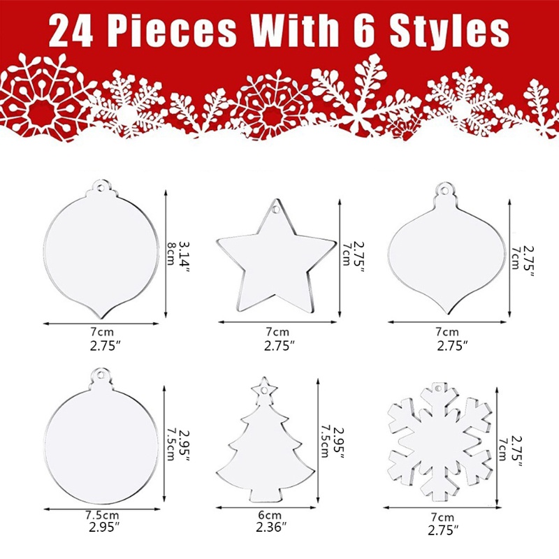 Phụ Kiện Treo Trang Trí Cây Thông Noel Bằng Acrylic Trong Suốt
