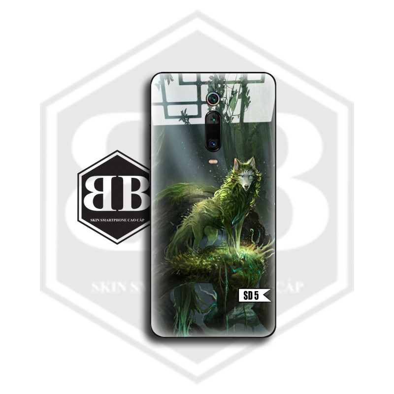 Ốp lưng kính cường lực Xiaomi Redmi Note 10 CC9 Pro / Redmi K20 Mi 9T / Mi CC9 Mi A3 Lite / Note 9 Pro Max sói đêm | BigBuy360 - bigbuy360.vn