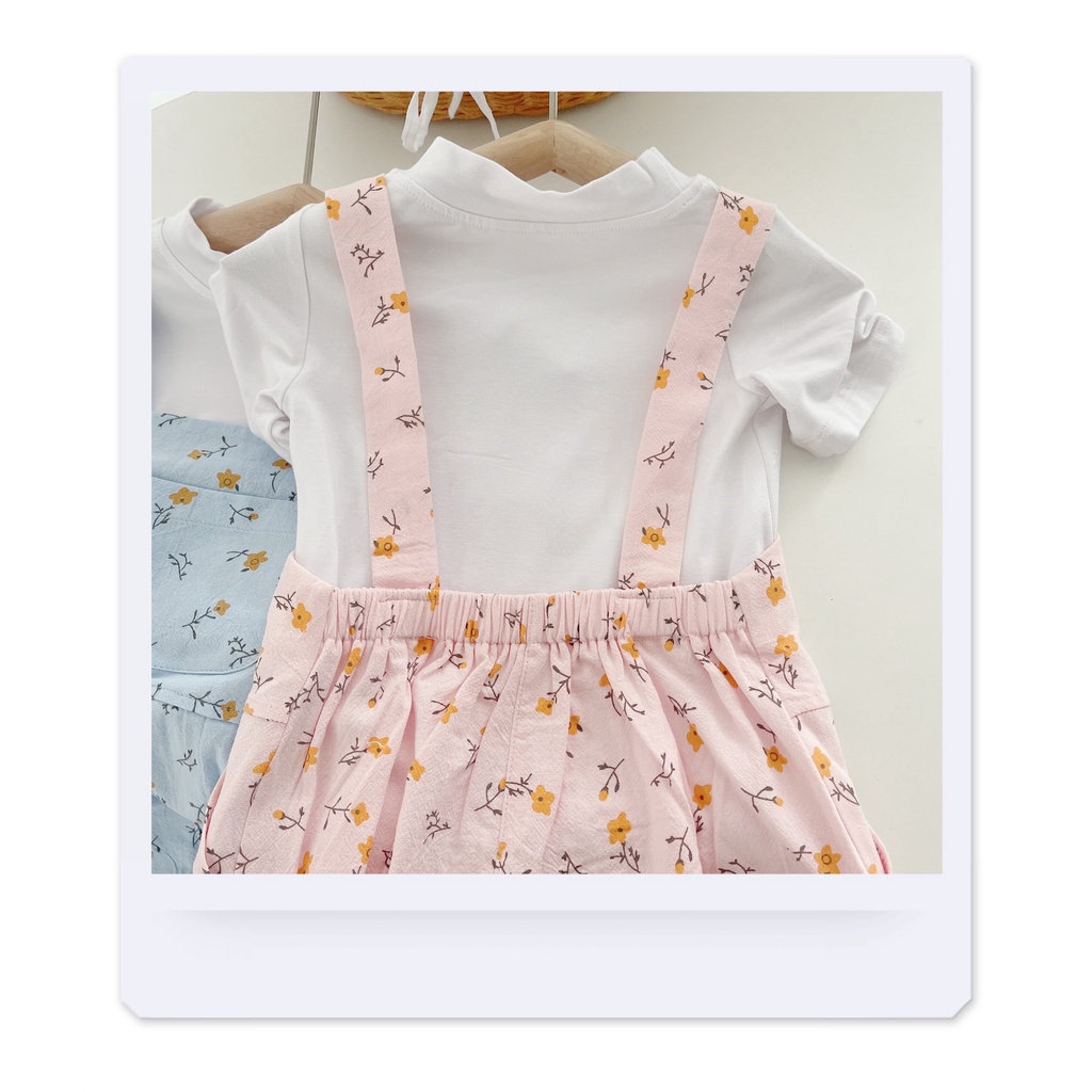 Sét áo+ quần yếm hoa nhí cho bé gái 8-20Kg