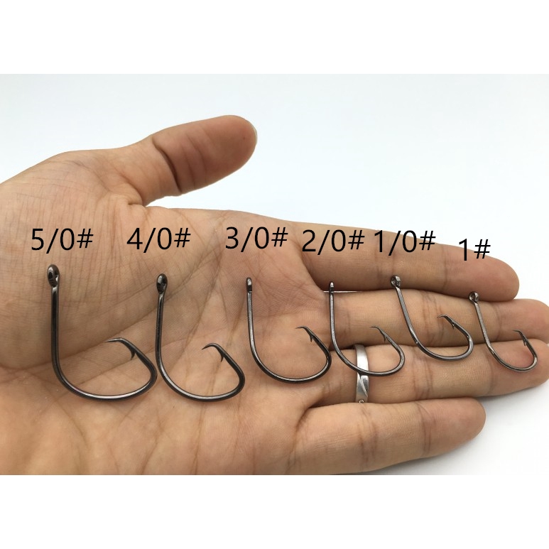 Set 50 Móc Câu Cá Kích Thước 1 # 1 / 0 # 2 / 0 # 3 / 0 # 4 / 0 # 5 / 0 #
