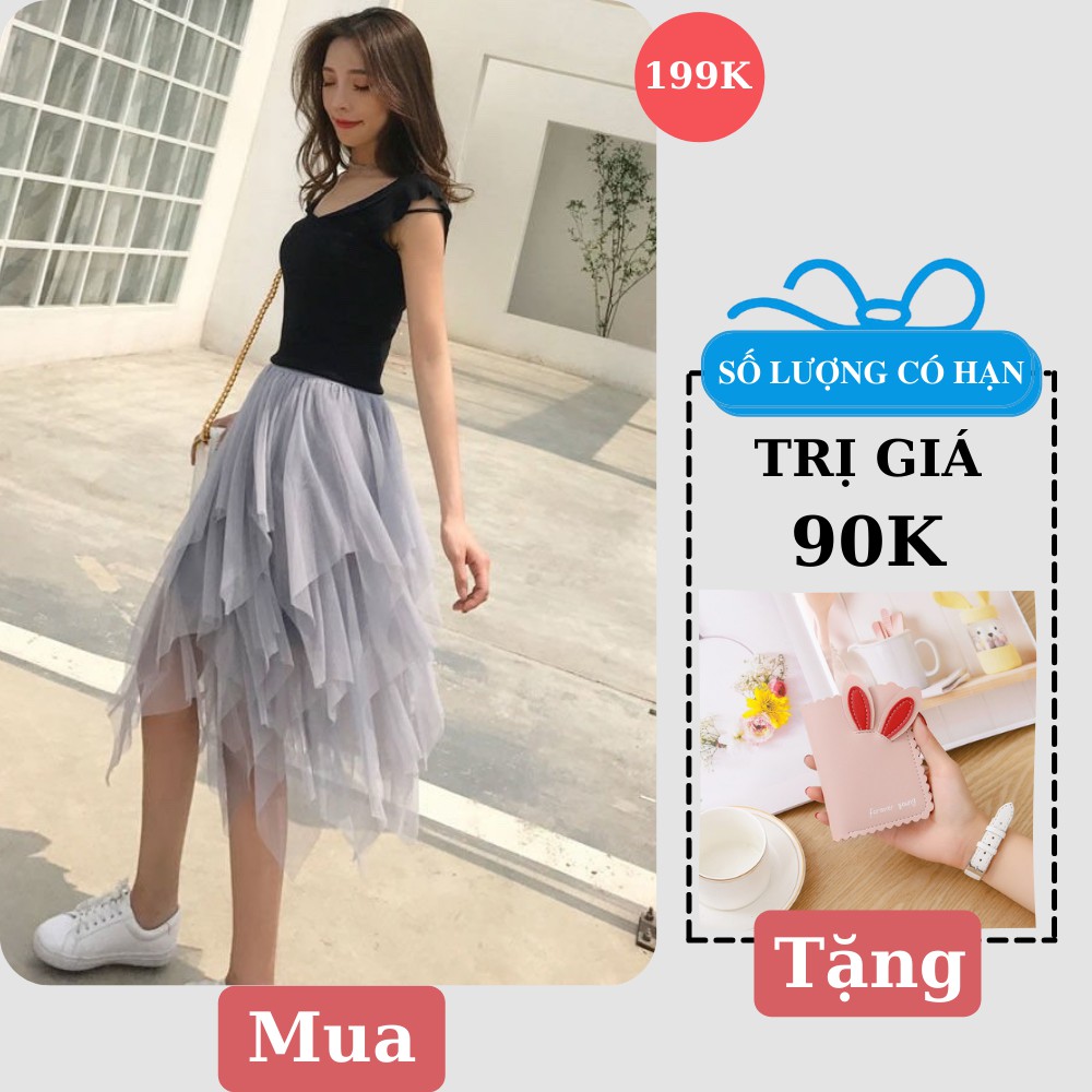 Chân Váy Voan Dài Màu Xanh Ghi Hàng Cao Cấp Loại 1 Freeship,Váy Voan Công Chúa Sợi Lưới Cạp Cao Sinh Viên Thời Trang Hè | BigBuy360 - bigbuy360.vn