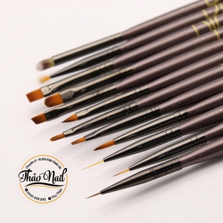 Set cọ dingxi 12 cây ( kèm ví da )  - phụ kiện nail