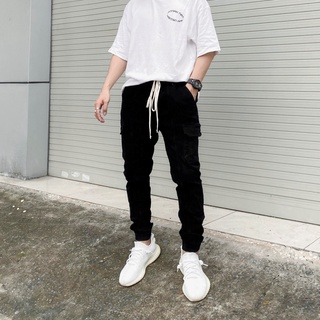 Quần jogger nam cargo streetwear cao cấp FNOS JGK1 màu đen túi hộp chất kaki co giãn