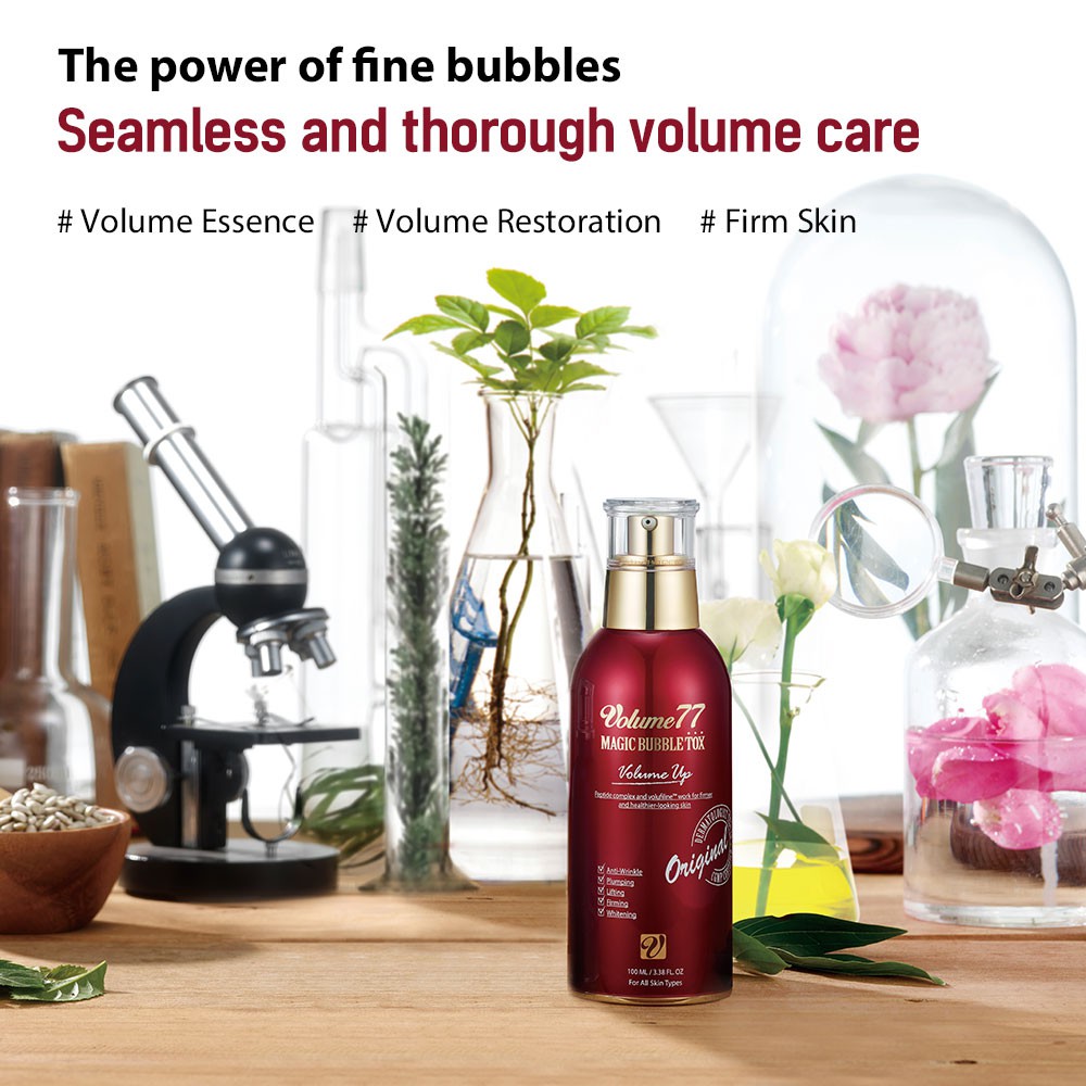 Volume77 Magic Bubble Tox Volume Up / 40ml / Volume77, EGF, Peptide, Essence, Silver Bottle, 3D Face, Nano, Bio cosmetic, Anti-Wrinkle, Wrinkle Care, Anti-Aging, hypoallergenic, Skincare, skincare solution, cosmeceutical, Younger-Looking, Skin volume