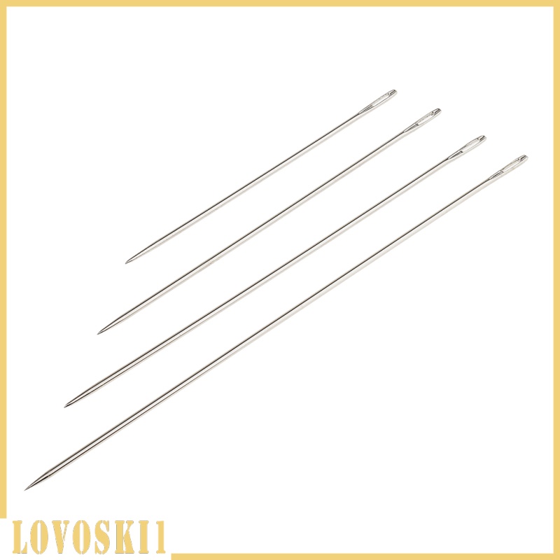 [LOVOSKI1]4 Assorted Sizes Long Hand Sewing Needles for Embroidery Mending Craft Case