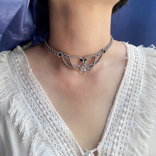 Vòng cổ macrame choker. Dây chuyền handmade phối pha lê