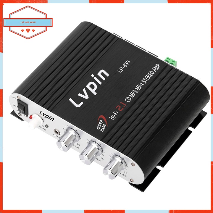 [Mã ELHACE giảm 4% đơn 300K] Sound Card Chính Hãng Bộ Khuếch Đại Âm Thanh Lvpin-838 2.1CH Cao Cấp Tạp Hóa Xanh