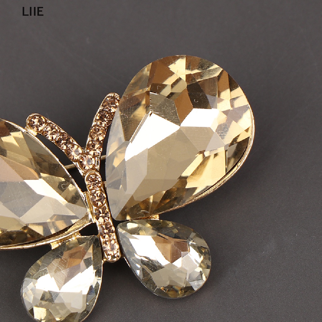 Ghim Cài Áo Hình Bướm Đính Đá Pha Lê Thời Trang Cho Nữ