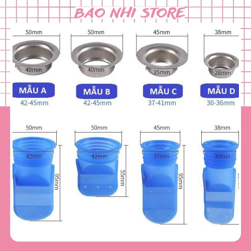 ⚡BỘ FULL PHỤ KIỆN⚡ Bịt nắp bồn rửa, cống thoát nước ngăn mùi hôi, côn trùng 88146 SHOP BẢO NHI