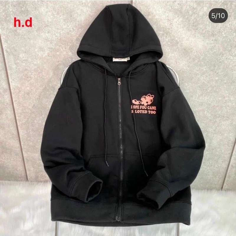 Áo khoác hoodie khoá bo tay Everyday UlzzangHodie nữ form rộng dài vải nỉ chất đẹp giá rẻ không xù lông