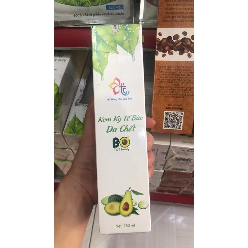 Kem kỳ tế bào da chết T&amp;T beauty 250ml (Bơ, Coffee, Gold)