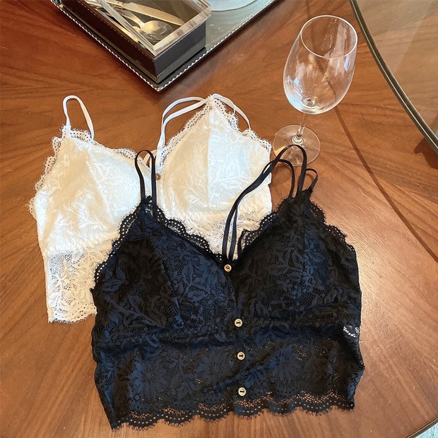 Áo Bra Hai Dây Croptop Lorui Loại Đẹp Phối Ren Có Đệm Thiết Dây Chéo Bốn Cúc Mặc Đi Biển,Đi Chơi Siêu Xinh RANSHI RPK014