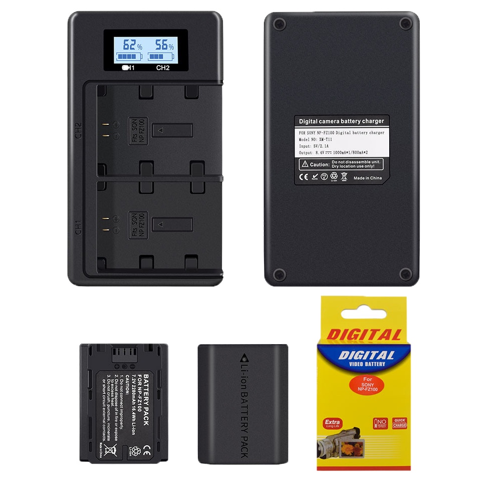 Bộ Sạc USB Kép NP-FZ100 NPFZ100 NP FZ100 Cho Sony BC-QZ1 Sony a9 a7R III a7 III A9R 9S A9S A7R3 7RM3 A7m3 A6600