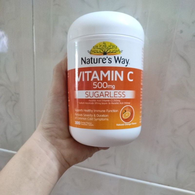 Kẹo ngậm Nature’s Way Vitamin C 500mg Sugarless 300v - Hàng Úc