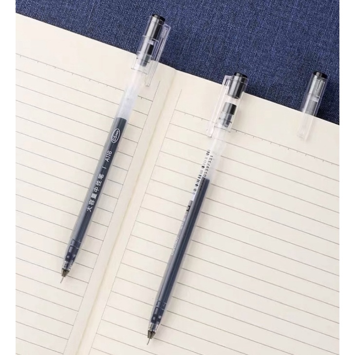 Hộp 12 cây Bút gel mực nước văn phòng 0.5mm Deli ba màu xanh đen đỏ nhanh khô viết đều trơn tru lâu hết mực A116