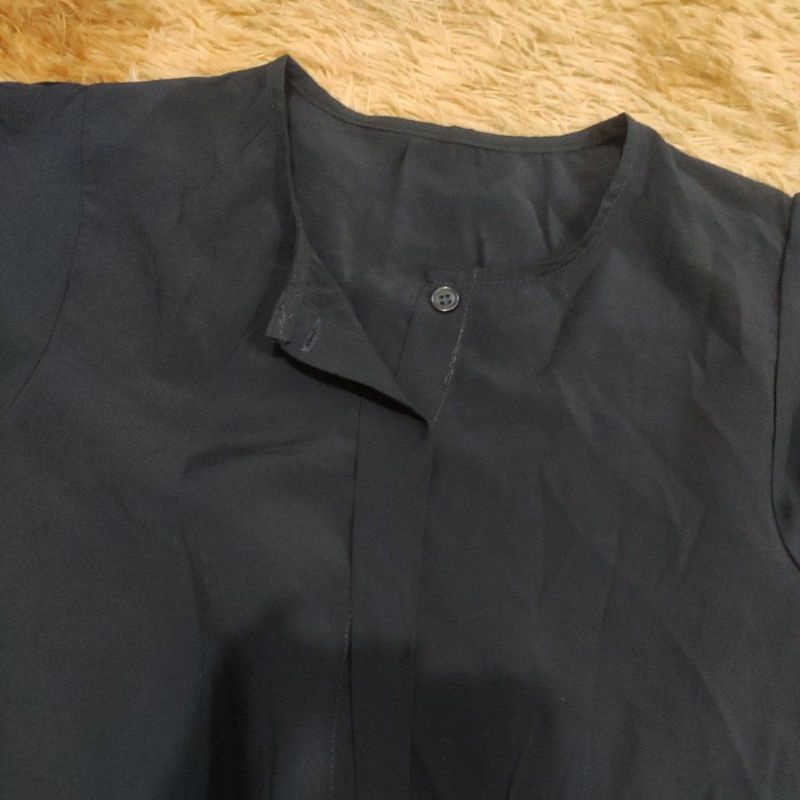 Áo sơ mi xanh than ngắn tay