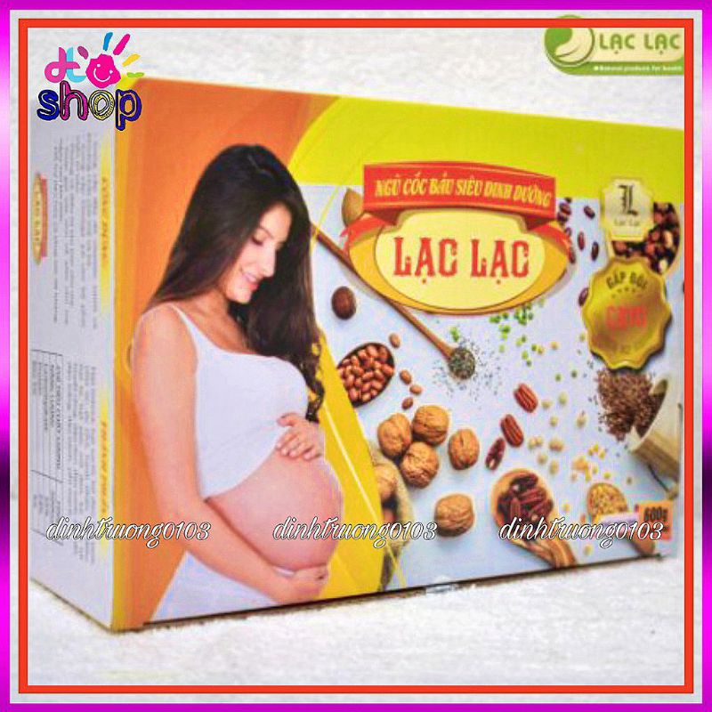 Ngũ cốc bà bầu - Ngũ cốc Bầu Lạc Lạc (hộp 30 gói=600gr) Ngũ cốc Bầu Lạc Lạc Chính Hãng dành cho bà bầu mang thai