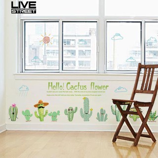 Sticker dán tường hình cây xương rồng