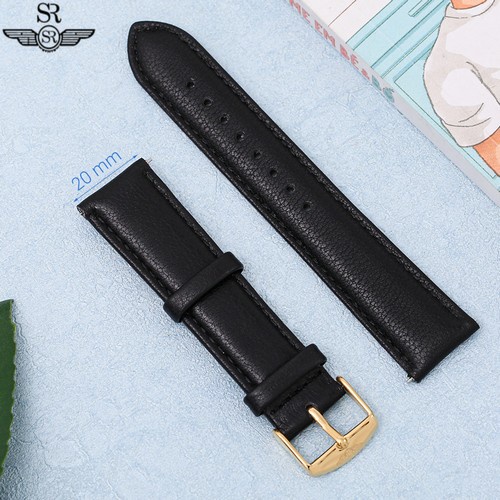 Dây da đồng hồ SR Watch chính hãng M1011.61/20mm Đen