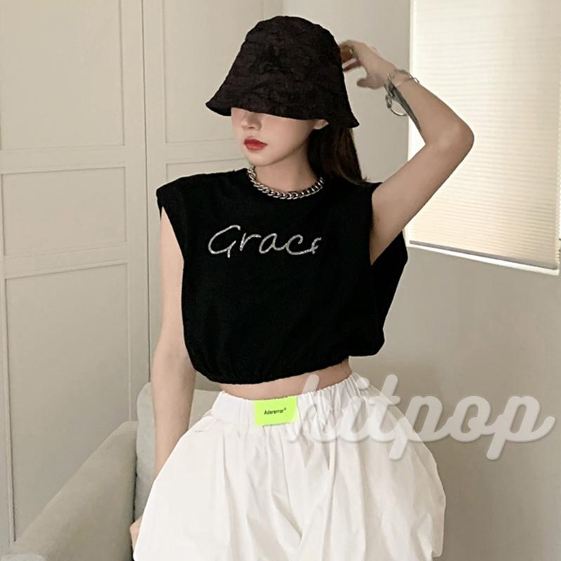 Áo Lửng Sát Nách Đính Đá Thời Trang Dành Cho Nữ