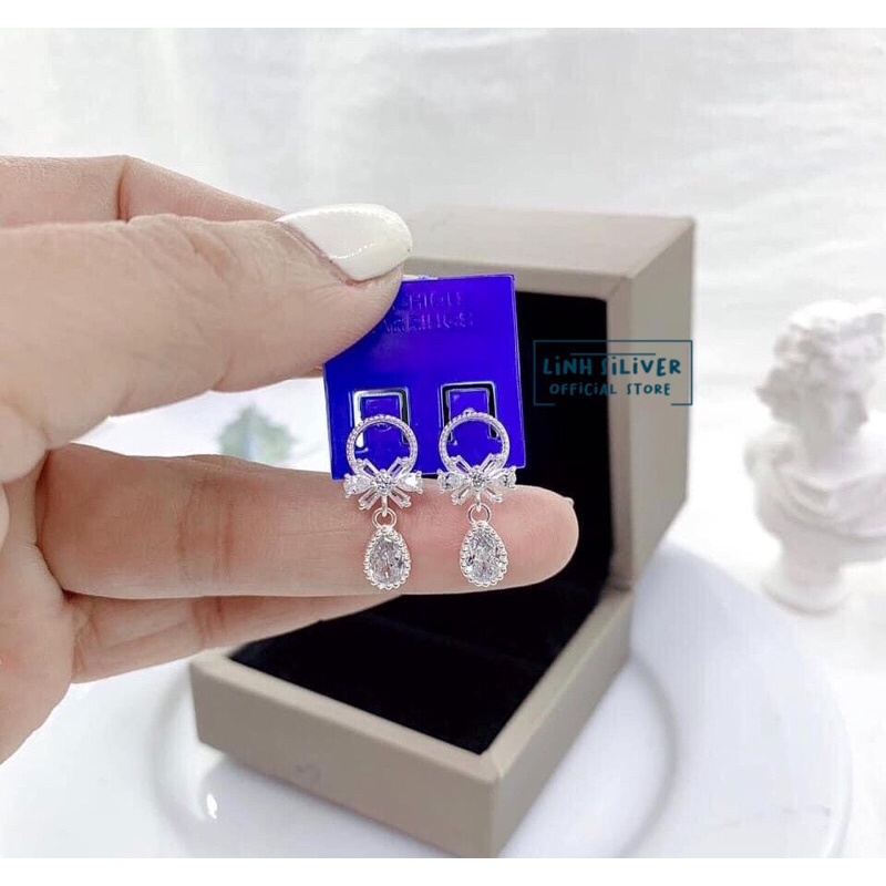 BÔNG NƠ ĐÁ CỰC XINH CHO BẠN NỮ - KHUYÊN TAI BẠC TA