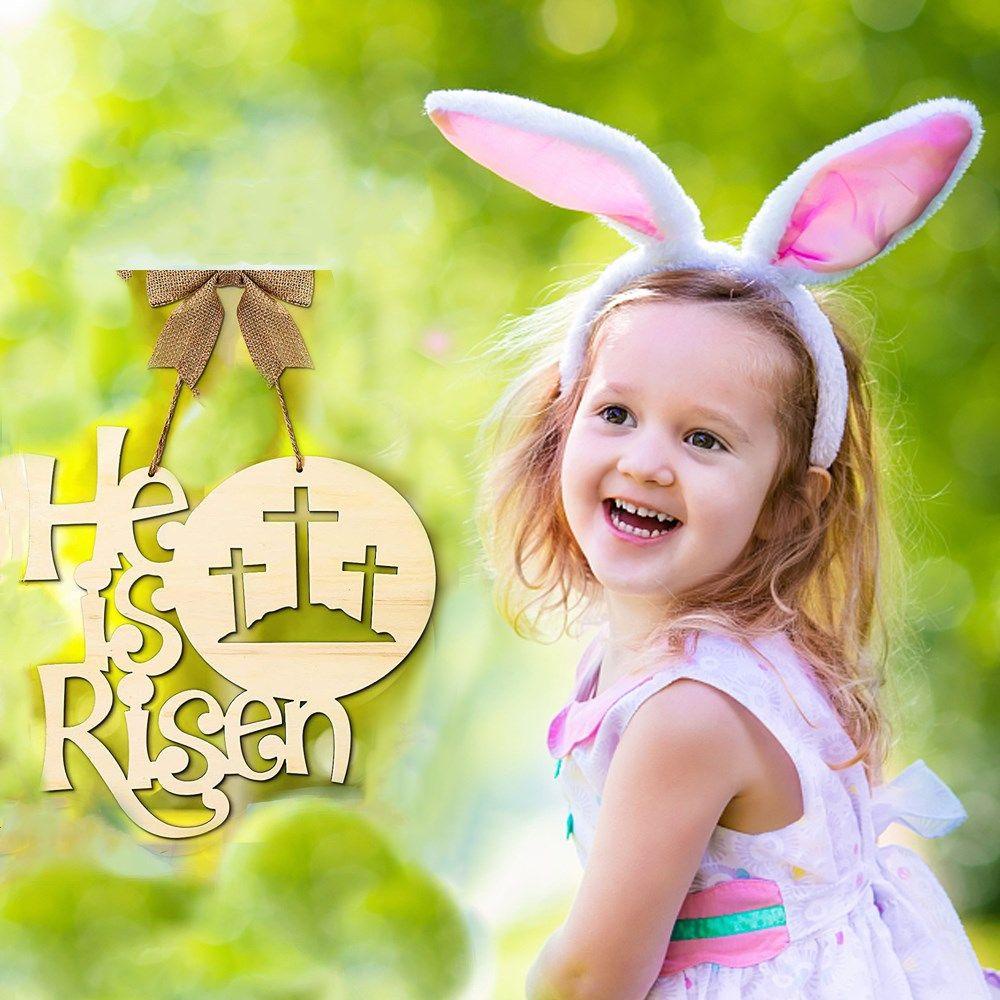 Biển Hiệu Treo Tường In Chữ He is Risen Độc Đáo Trang Trí Nhà Cửa
