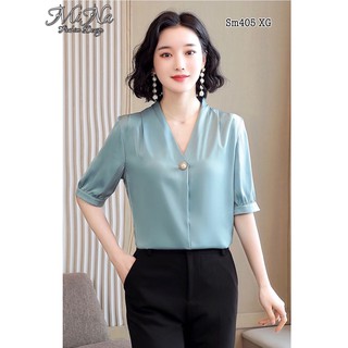 Áo sơ mi tay lỡ cổ tim 404