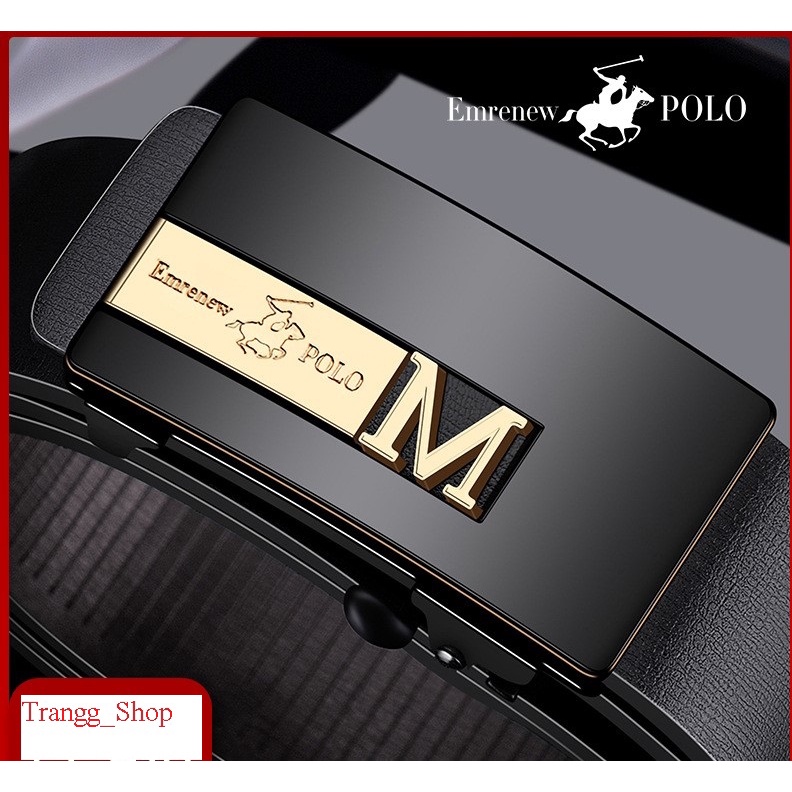 Thắt Lưng Nam EMRENEW POLO Da Bò 2 Lớp Full Hộp Đựng