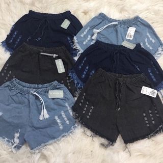 Quần short jean lưng thun