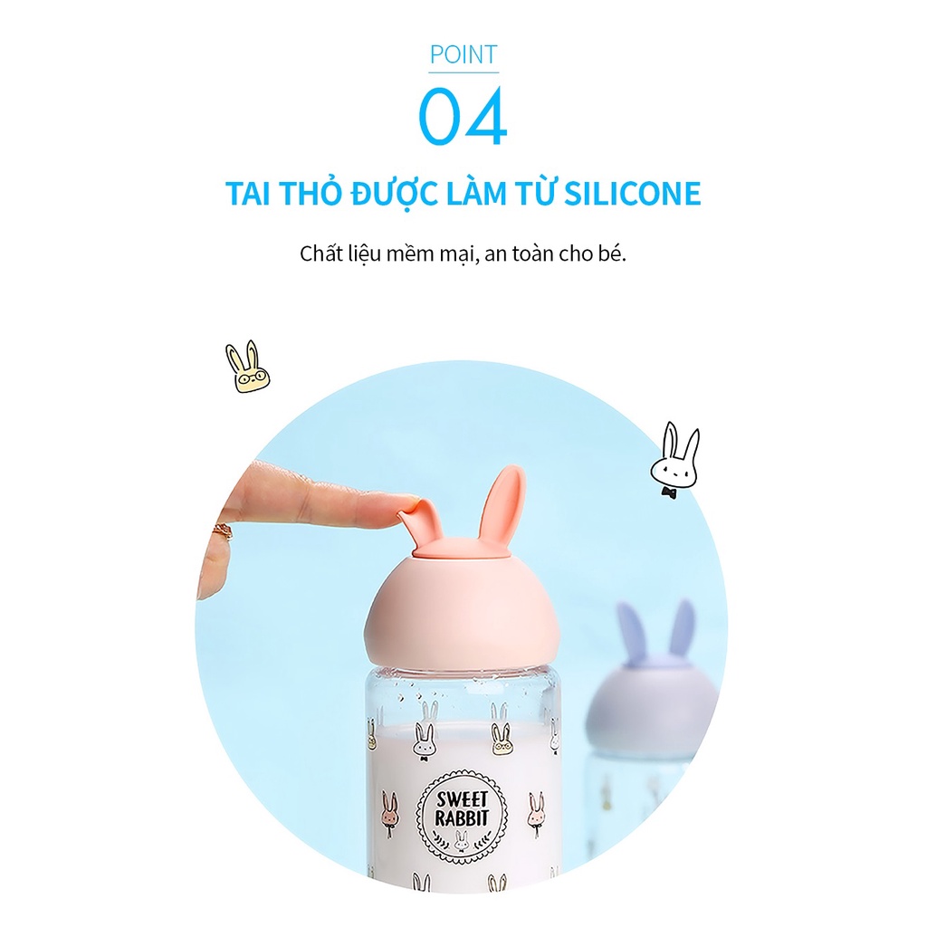 Bình Nước Trẻ Em Lock&amp;Lock Cute Bottle ABF652 380ml - Hàng Chính Hãng