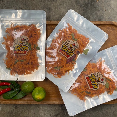 Khô Gà Lá Chanh, Túi zip 100g, Khô Gà TATA Food loại ngon, xé cay, đồ ăn vặt hảo hạng | BigBuy360 - bigbuy360.vn