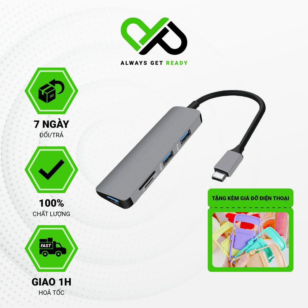 HUB Type C To 3 x USB 3.0 &amp; SD/TF card (063) - Màu Ngẫu Nhiên
