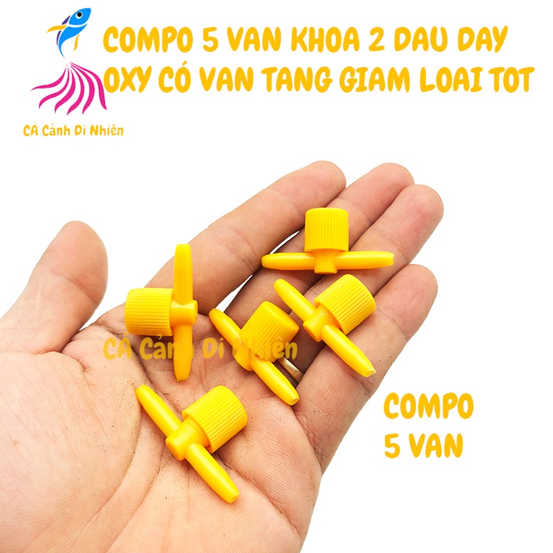 Bộ 5 Van nối dây Oxy  có khóa tăng giảm oxy loại TỐT