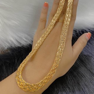 Dây Chuyền Nữ Dập Máy Màu Vàng Bản To Đeo Ôm Theo Viền Cổ Sang Chảnh - Bền Màu Không Dị Ứng