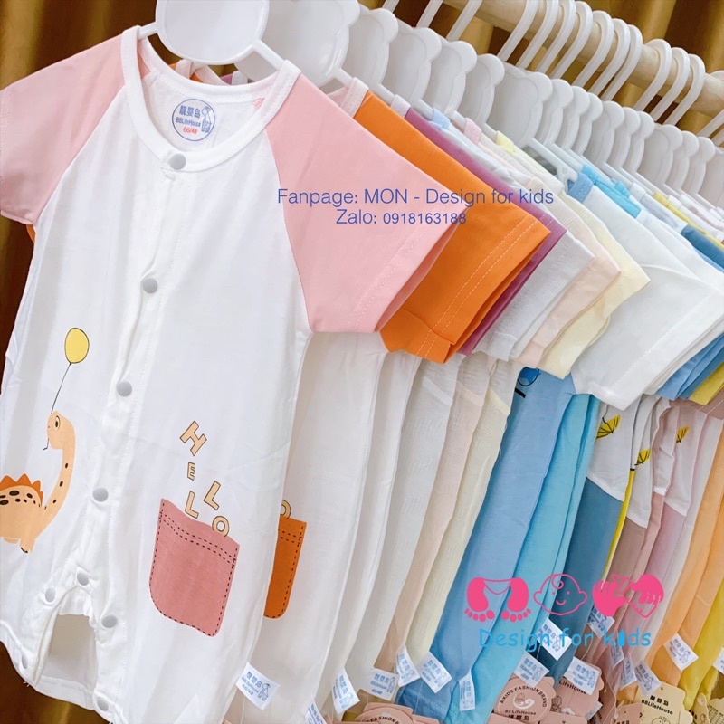 Bodysuit cho bé, bộ body đùi xuất dư vải mỏng mát cho bé trai và bé gái