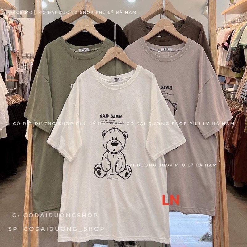 Áo phông gấu SAD BEAR chất su DA6