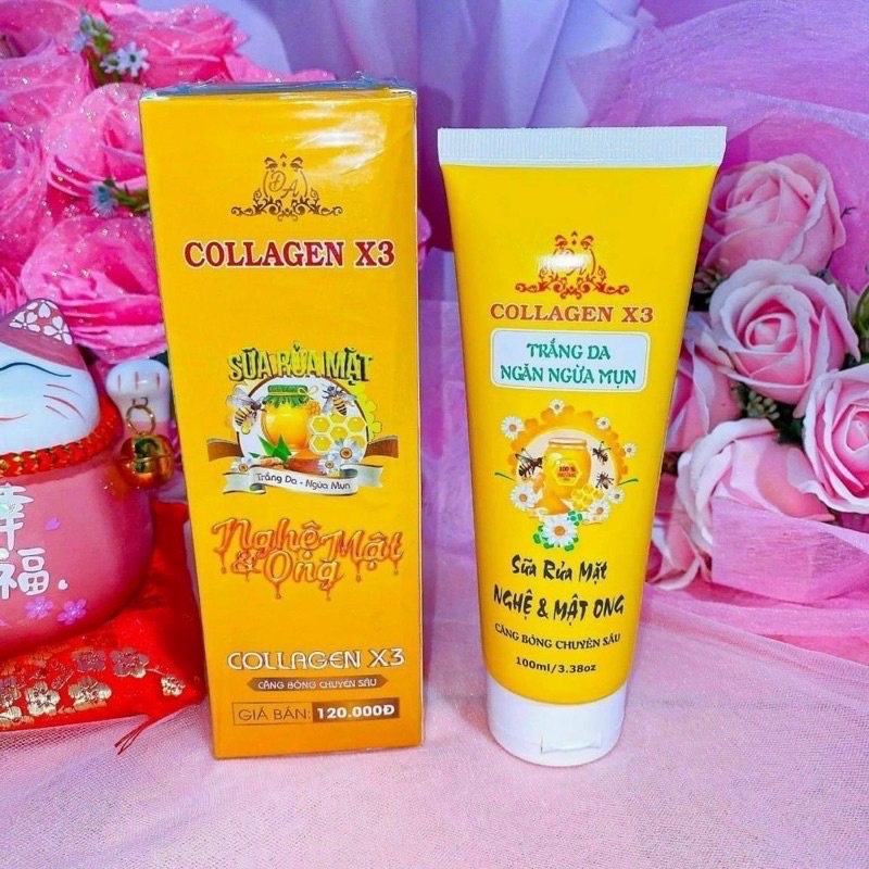 Sữa rửa mặt Collagen X3 sạch mịn da-Mỹ phẩm Đông Anh