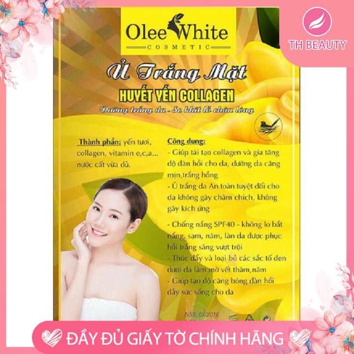 &lt;THẬT 100%&gt; Ủ trắng mặt huyết yến collagen Olee White