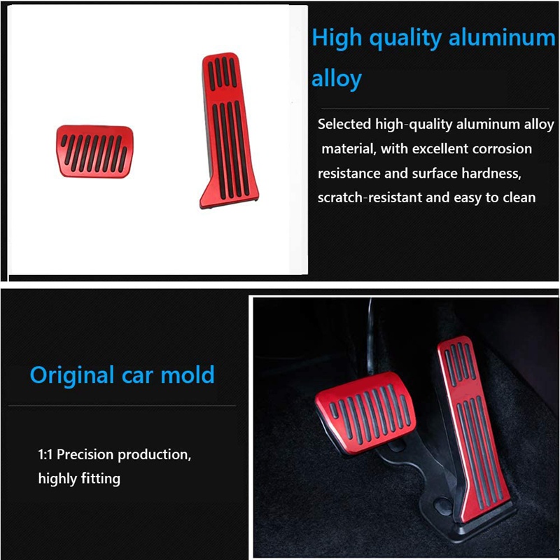 Bộ 2 Miếng Bọc Bàn Đạp Chân Ga / Phanh Bằng Hợp Kim Nhôm Màu Đỏ Chuyên Dụng Cho Mazda 2 3 6 CX-3 CX-5 CX-9