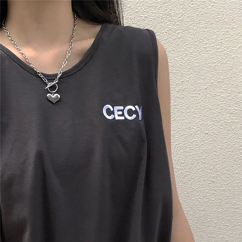 Áo Thun Nữ Không Tay Dáng Rộng Phong Cách Hàn Quốc Trẻ Trung