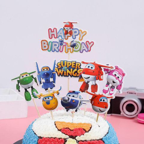 trang trí bánh sinh nhật [FREESHIP] set cắm giấy đội bay siêu đẳng