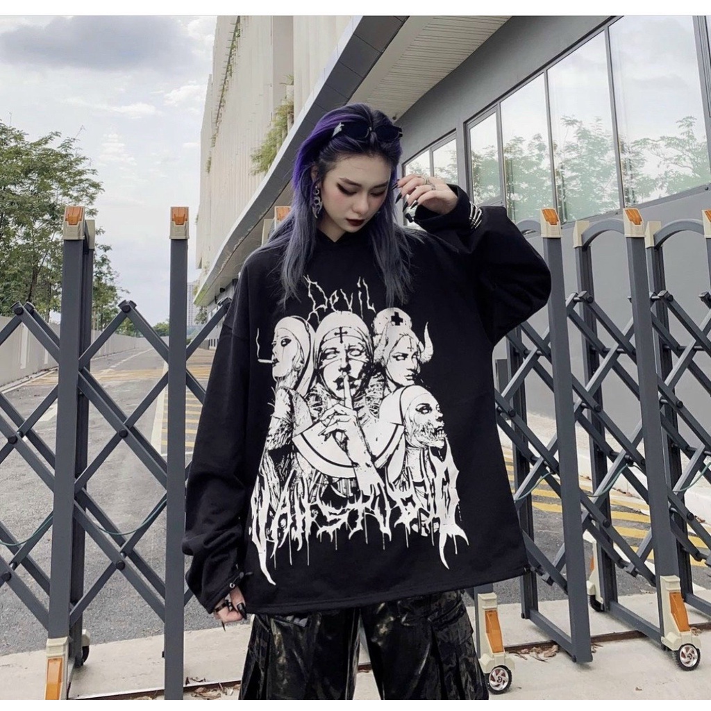 Áo hoodie VAH Nurse dây rút form rộng unisex nam nữ full tag Thời trang Unisex HCM VAH05