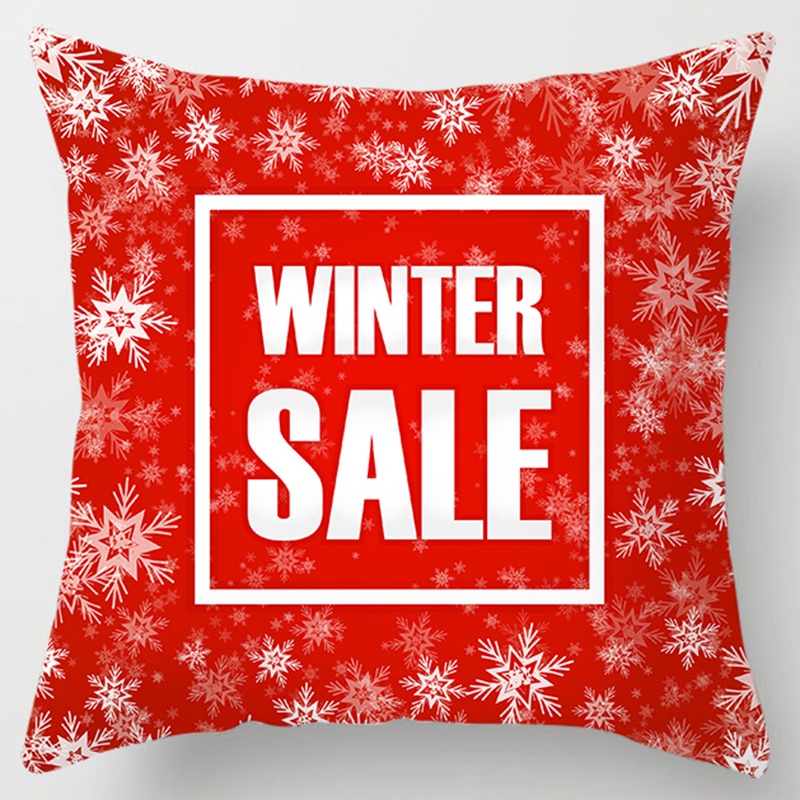 Vỏ gối vuông họa tiết phong cách Giáng Sinh kích thước 45x45cm đáng yêu